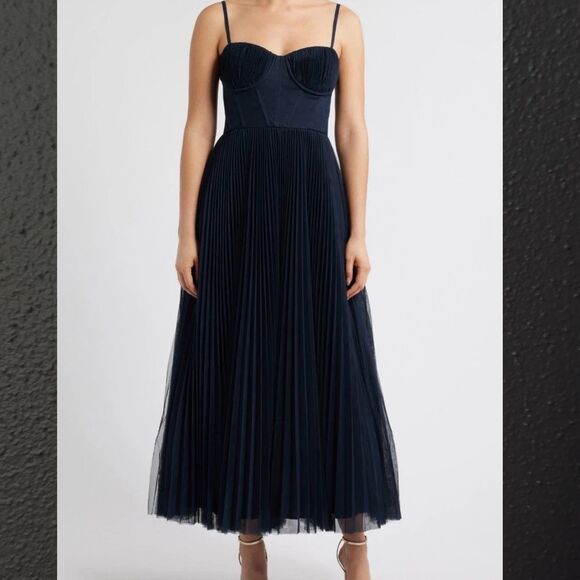 Hutch Amara 12 NEW Navy Tulle MIDI corset Dress (V1) Reg. $348 - Picture 12 of 13